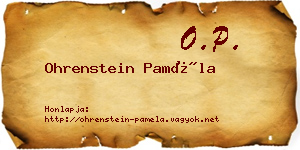 Ohrenstein Paméla névjegykártya